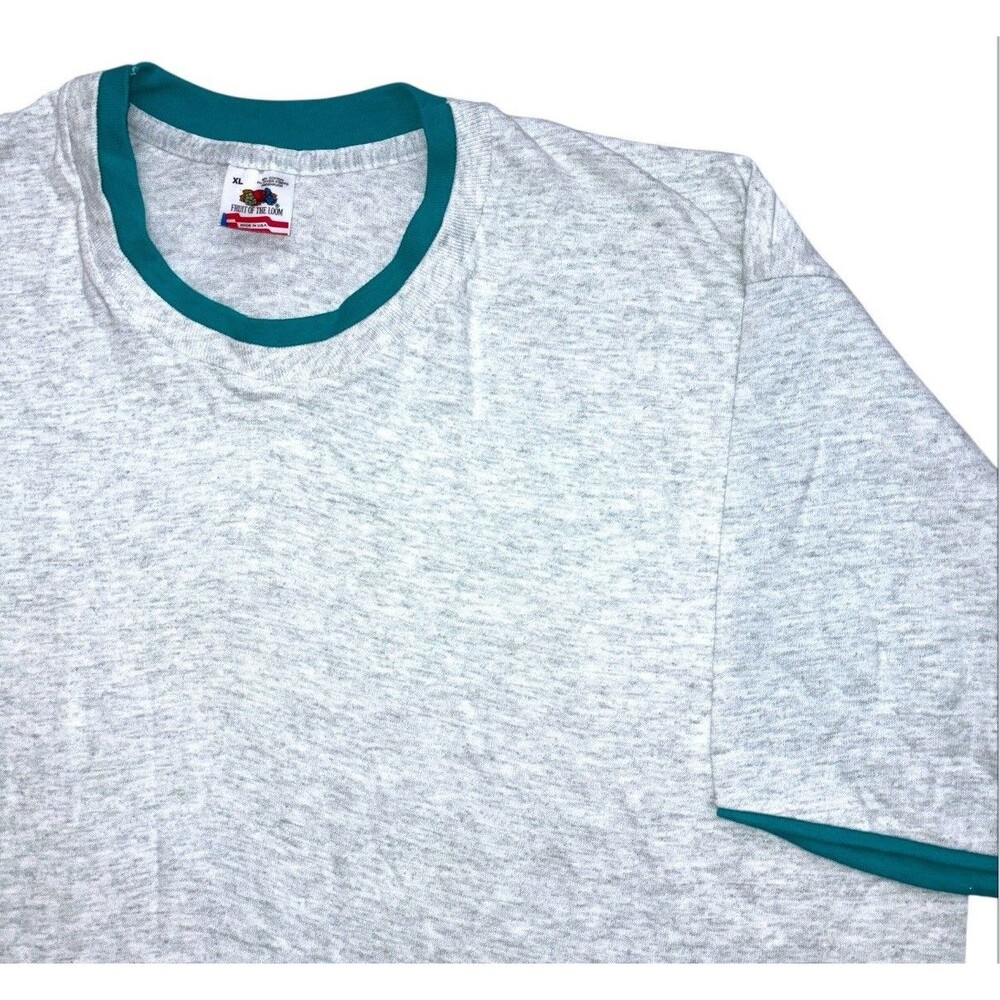 Vtg Fruit Of The Loom Tee Double Collar Flip Roll Sleeve XL USA Single Stitch